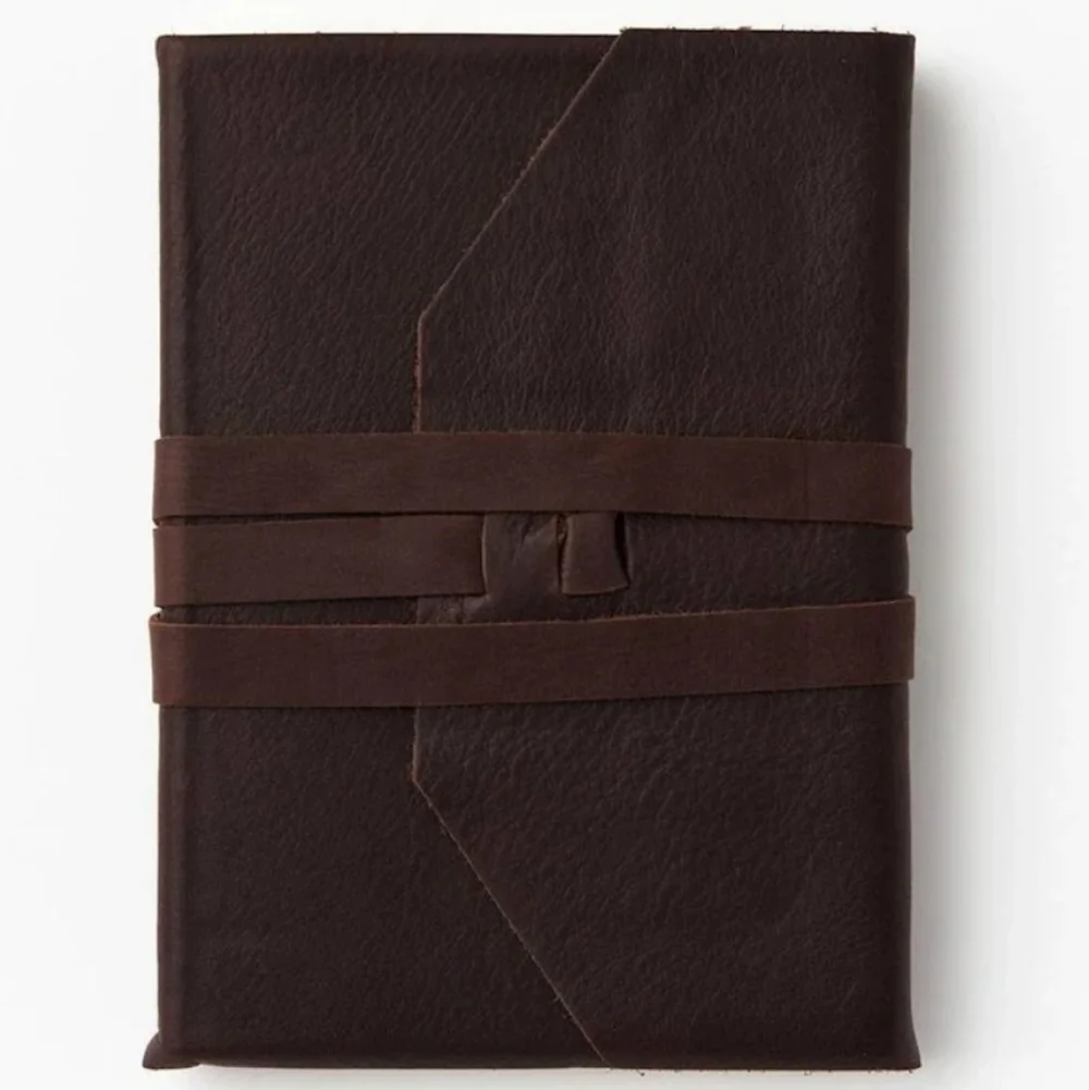 ❤️BUY 2 GET 1 FREE Wrap Soft Brown Italian Leather Journal Lace Up Tie, Lined